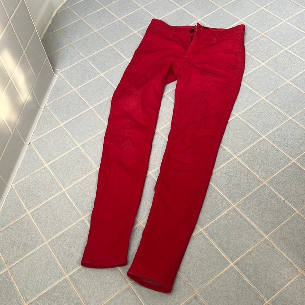 Red j brand skinny jeans